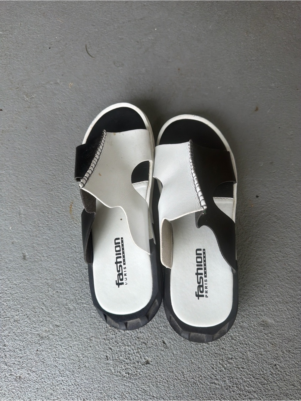 Men Black & White Slide Sandals